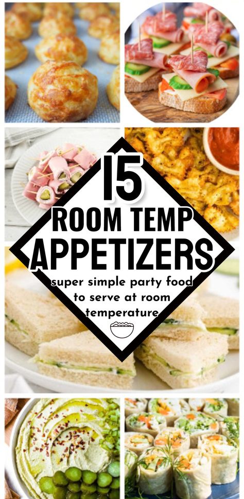 My favorite room temperature appetizers - cheap appetizer bites, room temp dips, heavy hors d’oeuvres, bite-sized snacks and light finger foods, these easy appetizers are perfect for any gathering. Quick easy recipes, budget-friendly party food ideas, cold dips, appetizers and tasty bites that your crowd will love. Elevate your small bite appetizer game with these crowd-pleasing bite-sized appetizers full of with mouth-watering flavors! Open House Appetizers Finger Foods, Appetizers For Office Party, Fun Healthy Appetizers For Party, Mess Free Appetizers, White Bread Appetizers, Appetizers For Big Crowds, Tea Party Snacks Appetizers, Last Min Appetizers, Large Quantity Appetizers