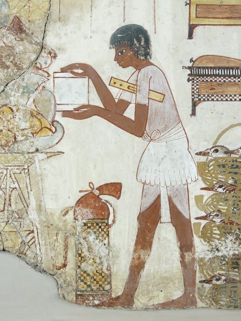 Tomb-chapel of Nebamun Thebes, Egypt Late 18th Dynasty, around 1350 BC (location Room 61 Bristish Museum) Tomb Painting, Egypt Painting, Thebes Egypt, Life In Ancient Egypt, Ancient Egyptian Civilization, Ancient Egyptian Tombs, Starověký Egypt, Egyptian Painting, Ancient Kemet