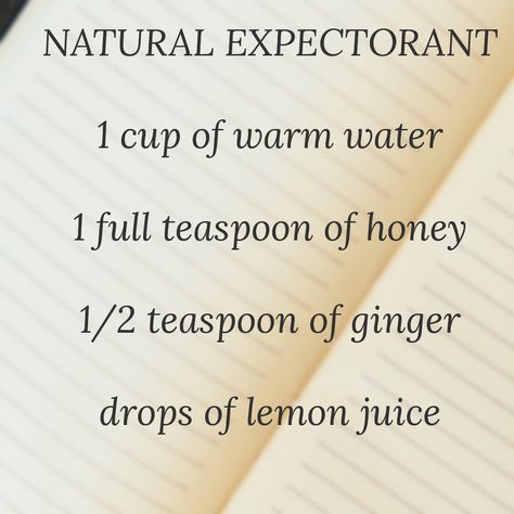 Natural Expectorant Cough Expectorant, Natural Expectorant, Home Remedies For Bronchitis, Asthma Remedies, Home Medicine, Sick Remedies, Natural Healing Remedies, Health Heal, Natural Health Care