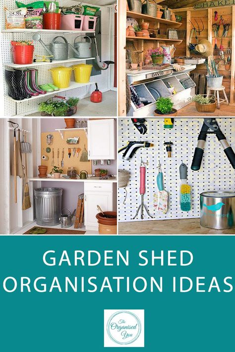 Garden shed organisation ideas Garden Shed Storage Ideas Organisation, Small Garden Shed Organization, Garden Shed Storage Ideas, Shed Organisation, Garden Shed Organization, Small Garden Shed, I Heart Organizing, Shed Floor, Garden Organization