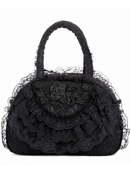 Black Romantic Vintage Gothic Flower Lace Handbag - Devilnight.co.uk #vintagebag #vintagelacebag #gothichandbag #blackromanticbag #flowergothichandbag Gothic Handbags, Gothic Bags, Gothic Handbag, Gothic Black Bags With Large Capacity, Goth Handbag, Gothic Bags Handbags, Goth Bags Handbags, Black Gothic Shoulder Bag, Goth Purse