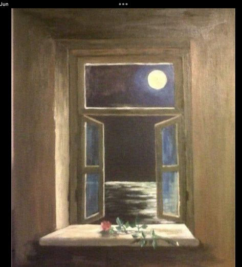 How To Draw An Open Window, Moon Shining Through Window, Paintings Of Windows Looking Out, Through My Window Across The Sea, View From A Window Painting, Window At Night Painting, Aesthetic Window Painting, Through The Window Painting, Looking Through Art