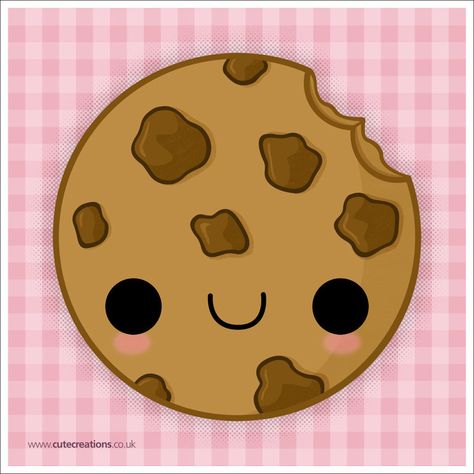 A face on a cookie... How cute is that? Cookie Wallpaper, Cookies Sticker, Cookie Drawing, Kawaii Cookies, Chibi Food, Cute Food Drawings, Cute Kawaii Drawings, Kawaii Doodles, Kawaii Food