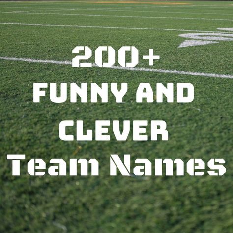 Here is a comprehensive list of cool, clever, and funny team names for every imaginable sport or league. Steal one for your team or use these as inspiration to come up with a unique name of your own. Funny Team Names For Volleyball, Funny Team Name, Team Names Ideas Clever, Funny Team Names Ideas, Crossfit Team Names Funny, Funny Football Team Names, Fantasy Football Names Funny, Names For Teams, Unique Team Names