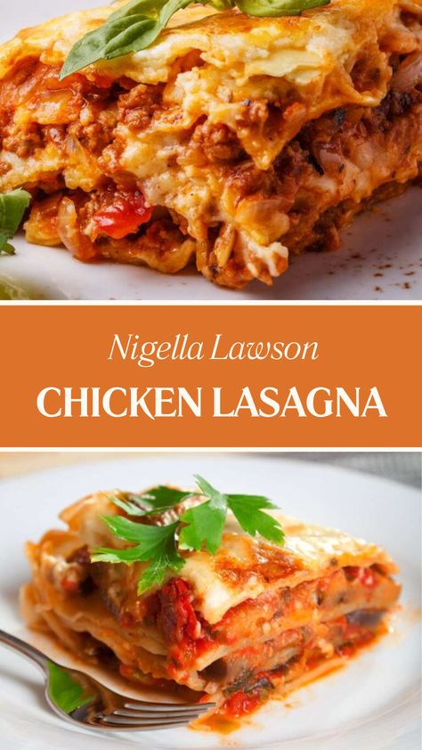 Nigella Lawson Chicken Lasagna Lasagna With Chicken, Lasagna Recipe With Chicken, Lasagna Chicken Recipe, Recipe For Chicken Lasagna, Rotisserie Chicken Lasagna, Lasagna Recipe Chicken, Different Lasagna Ideas, Lasagna Party, Lasagna Chicken