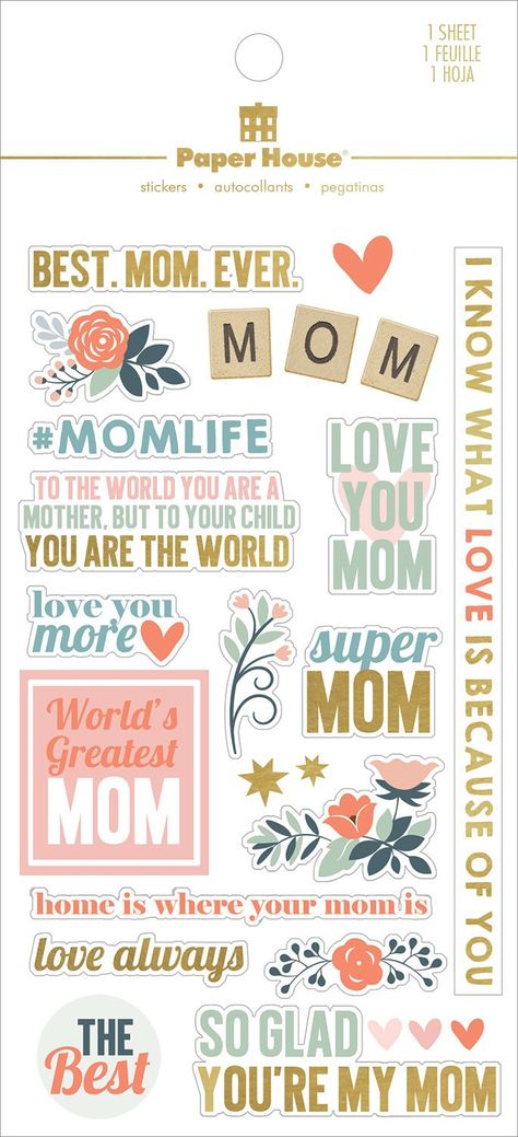 Never forget: home is where your mom is. If you’re like us, she may be your crafting buddy, too! These clear mom stickers sum it all up: So Glad You’re My Mom. Description 4 x 7 inch clear sticker sheet, acid and lignin free, high quality offset printing Includes beautiful foil elements integrated throughout, low profile stickers add decoration without adding thickness Family Stickers Scrapbook, Home Is Where Mom Is, Family Stickers Printable, Stickers For Journal Free Printables, Scrapbook Ideas For Mom, Scrapbook For Mom, Journal Stickers Free Printable, Canva Learning, Designing Stickers