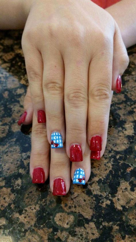 Wizard of oz nails Wizard Of Oz Pictures Ideas, Wizard Of Oz Wedding Ideas, Dorothy Nails Wizard Of Oz, The Wizard Of Oz Party Ideas, Wizard Of Oz Nails Designs, Dorothy Nails, Wizard Of Oz Crafts, Wizard Of Oz Nails, Wizard Of Oz Party Ideas