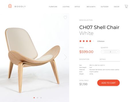 Single Product Page by Anastasiia Snigur Ecommerce Design Inspiration, Ecommerce Ui Design, Card Ui, Furniture Website, Ecommerce Web Design, Ui Design Website, Graphic Design Agency, Ux Design Inspiration, Ecommerce Design