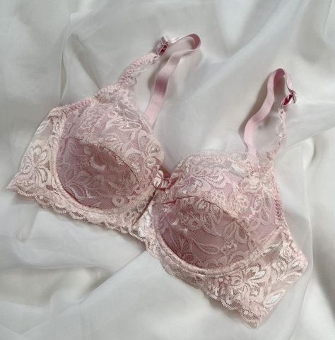 Pink Bra Aesthetic, Coquette Lace Trim Bra For Parties, Fem Clothing, Coquette Camisole, Clothe Shop, Pink Feminine Bra With Delicate Lace, Jewelry Png, Thrifting Clothes, Pink Corset Top