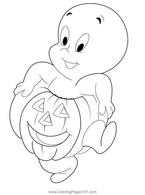 Casper As Halloween Pumpkin Coloring Page Casper Decoration, Casper Coloring Pages, Casper Pumpkin Painting, Casper Drawing, Halloween Coloring Pages Free Printable, Casper Halloween, Idea Prompts, Disney Halloween Coloring Pages, Halloween Pumpkin Coloring Pages