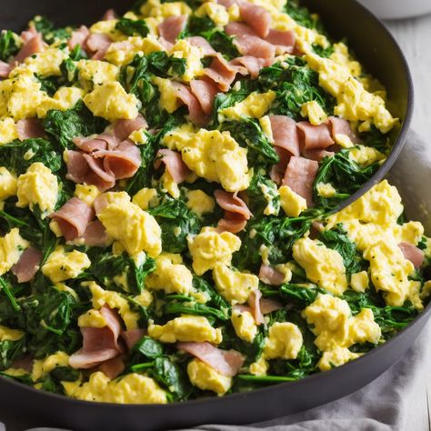 Eggs Breakfast Recipes, Spinach And Eggs Breakfast, Homemade Crumpets, Easy Scrambled Eggs, Burnt Honey, Cheese Quiche Recipe, Bhurji Recipe, Sauteed Squash, Spinach Omelette