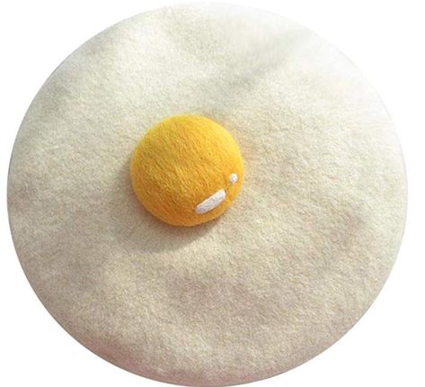 Kawaii Poached Egg Beret #KawaiiFashion #KawaiiAccessories #AffLink Egg Beret, Egg Hat, Beret Girl, Accessories Japanese, 70s Disco Party, French Hat, Kawaii Items, Beret Cap, Cute Egg