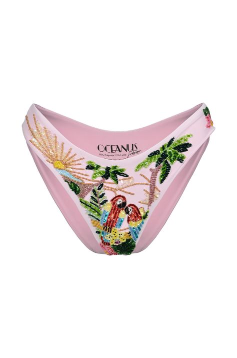 Hannah New, Tropical Bikinis, Pink Tropical, Cruise Outfits, Rich Kids, Gucci Leather, Beach Bum, Hand Embroidery Designs, Back Strap