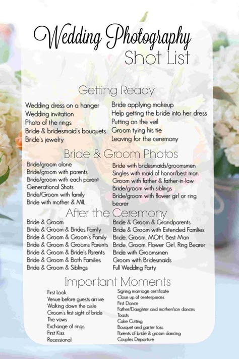 Our guide to the best way to make sure you get the most out of your wedding photogra… | Wedding photography checklist, Wedding photography shot list, Wedding photos Wedding Photography Shot List, Travis Wedding, Photography Checklist, Wedding Photo List, Planning List, Wedding Photography Checklist, Seed Recipes, Bride Groom Photos, Wedding Planning Timeline