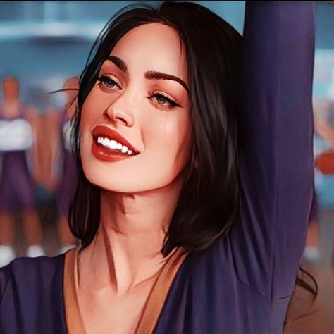 Jennifer Check Fanart, Megan Fox Art, Megan Fox Drawing, Jennifer’s Body Drawing, Jennifer From Jennifers Body Pfp, Megan Fox Portrait Painting, Jennifer's Body, Beautiful Dress Designs, Megan Fox