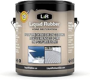 Liquid Rubber Smooth Polyurethane Deck Coating - Solar Protection Deck Sealant, Non-Toxic Multi-Surface Waterproofing Membrane, Easy to Apply, Misty Gray, 1 Gallon Deck Sealant, Cement Steps, Best Wood Flooring, Liquid Rubber, Outdoor Walkway, Solar Protection, Bathtub Walls, Deck Paint, Rubber Texture