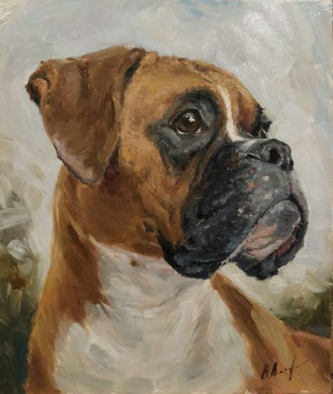 Boxer Painting, Dog Watercolor Painting, Boxer Dogs Art, Dog Portraits Painting, Dog Portraits Art, Boxer (dog), Dog Artwork, Watercolor Dog, Dog Drawing