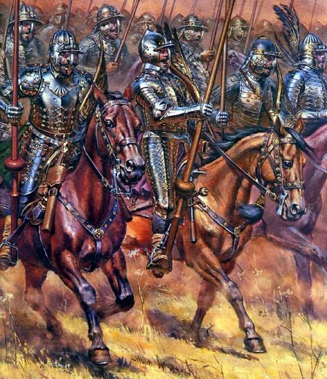 Polish Heavy Cavalry 1610 Battle Artwork, Polish Hussars, Medieval Horse, Polish Winged Hussars, Early Modern Period, Medieval World, Historical Art, Military Art, Modern Warfare