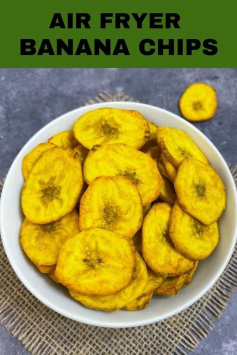 Banana Chips Airfryer, Air Fryer Banana Chips, Banana Chips Recipe, Air Fryer Banana, Dehydrated Bananas, Vegetarian Instant Pot, Family Snacks, Fried Bananas, Plantain Chips