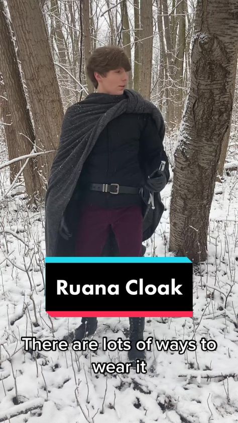 #WinterOutfit #renfaire #larp #cosplay #cosplayer #cloak #craft #diyfashion #lotr #sword #fantasycosplay #medievaltiktok #medievalcosplay #dndcosplay Ruana Cloak Pattern, Viking Cloak Pattern, Ruana Cloak, Cloak Pattern, Winter Cape, Cosplay Tutorial, Way Down, Cloak, Larp