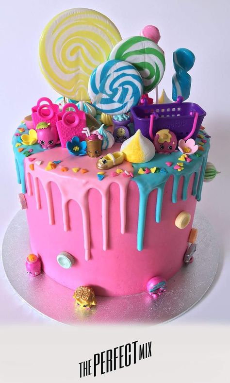 Shopkins Birthday cake Shopkins Cake Ideas, Shopkins Birthday Party Cake, Shopkins Birthday Cake, Shopkins Cake, Neon Cakes, Delish Cakes, Shopkins Birthday Party, Shopkins Birthday, Shopkins Party