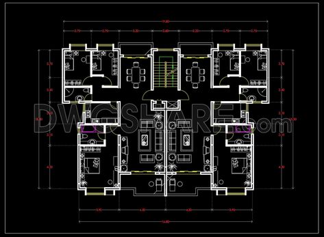 176.Apartment Plan AutoCAD File Free Download Modern Bungalow House Plans, Apartment Plan, Modern Bungalow House, Bungalow House Plans, 2d Design, Apartment Plans, Building Plan, Modern Bungalow, Cad Blocks