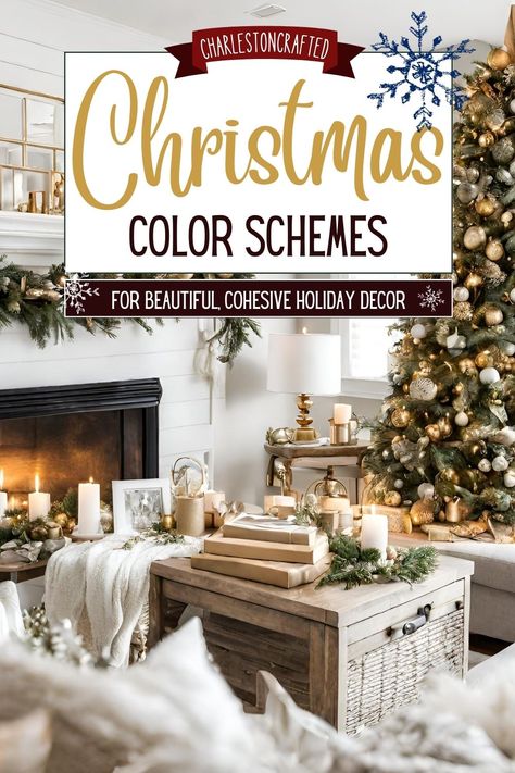 Discover the magic of the holiday season with our comprehensive guide to the Best Christmas Color Palettes. From timeless traditions to modern elegance, explore festive hues that will transform your home into a winter wonderland. Plus, get a free printable cheat sheet for easy decorating inspiration! Christmas Neutral Color Palette, Color Schemes For Christmas, Beach Christmas Color Palette, Unique Christmas Colors, Christmas Decoration Color Schemes, Christmas Color Theme 2024, Winter Holiday Color Palette, Christmas Color Themes Decorating Ideas, Color Palette Christmas Inspiration