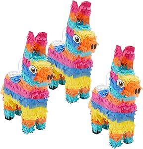 BLUE PANDA 3 Pack Mini Donkey Pinata for Birthday Party, Mexican Pinata for Cinco de Mayo Fiesta Supplies (5.5 x 9.25 x 2.15 In) Pepper Decorations, Donkey Pinata, Mexican Pinata, Target Party, Holiday Decor Outdoor, Cake Hat, Taco Twosday, Birthday Pinata, Mini Donkey