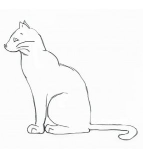 Simple Cat Outline, Cat Easy Drawing, Drawing Side View, Cat Outline, Easy Drawing, Side View, A Cat, Easy Drawings, Deviantart