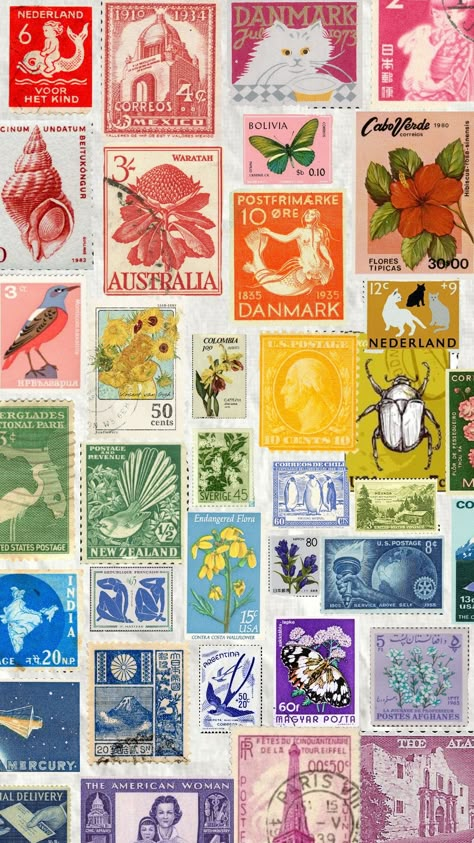 #stamps #aesthetic #wallpaper #rainbow #vintage #vibes Aesthetic Wallpaper Rainbow, Stamps Aesthetic, Crazy Backgrounds, Lifestyle Wallpaper, Postage Stamp Design, Travel Collage, Rainbow Vintage, Scrapbook Printing, Rainbow Aesthetic