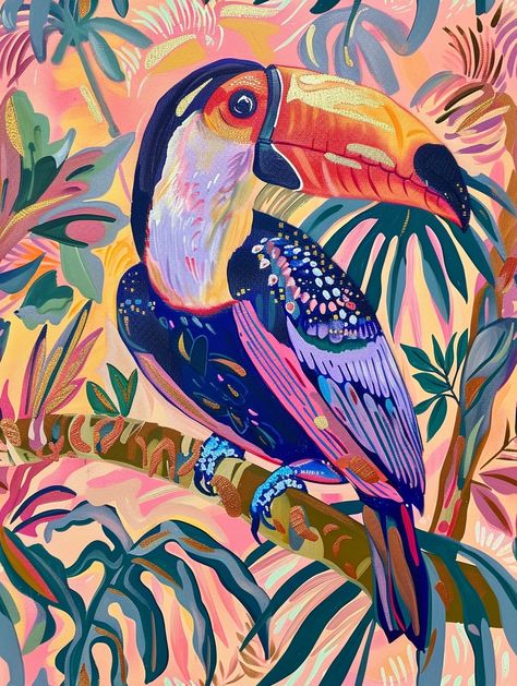 🎨🌟Create a Pipeline of Trending Images in Midjourney - Go to Link in my Bio👉🔗 Toucan Illustration, Trending Images, Art Poster Design, Puzzle Art, Abstract Art Landscape, Vintage Poster Art, Mural Wall Art, Bird Illustration, Bird Print