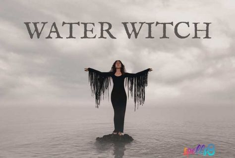 Water Witch Spells, Witches Mark On Body, Water Witch Aesthetic, Kinds Of Witches, River Witch, Sea Witch Aesthetic, Witch Humor, Witch Types, Witchy Photoshoot