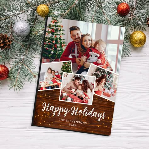 Happy Holidays Photo Magnetic Christmas Card Happy Holidays Photo, Baby Scrapbook Album, Christmas Card Messages, Personalised Gifts Diy, Atv Riding, Christmas Wallpaper Backgrounds, Picture Templates, Happy New Year Greetings, Personalised Christmas Cards