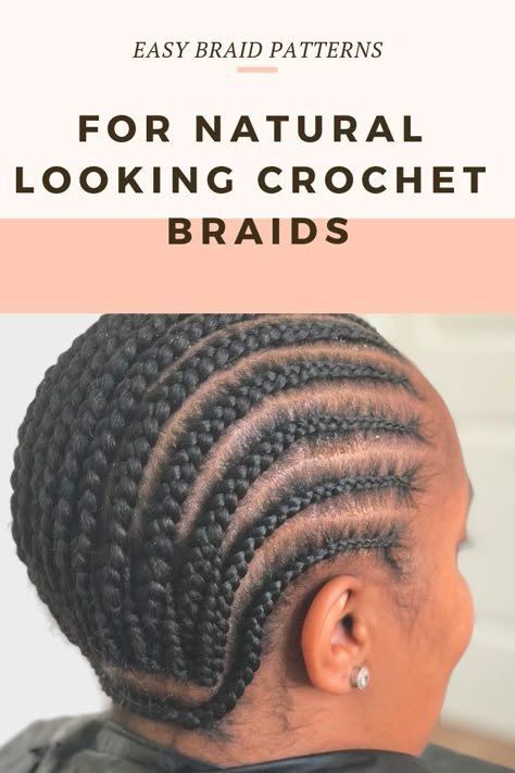 Crotchet Braids Cornrow Pattern, Seamless Crochet Braids, Cornrow Patterns For Crochet Braids, Wig Cornrow Pattern, Braid Pattern For Wig, Crochet Braiding Pattern, Crotchet Braids Pattern, Braiding Pattern For Crochet Braids, Cornrows Crochet Braids