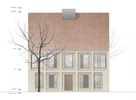 Facade Drawing, Danish Architecture, Rural Architecture, Elevation Drawing, Exterior Rendering, Architecture Elevation, Wooden Facade, Townhouse Designs, Architecture Collage