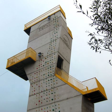 Rock Climbing Photography, Sp Studio, Rock Climbing Training, Climbing Tower, Landscape Structure, Lookout Tower, Zip Line, Tower Building, Outdoor Climbing