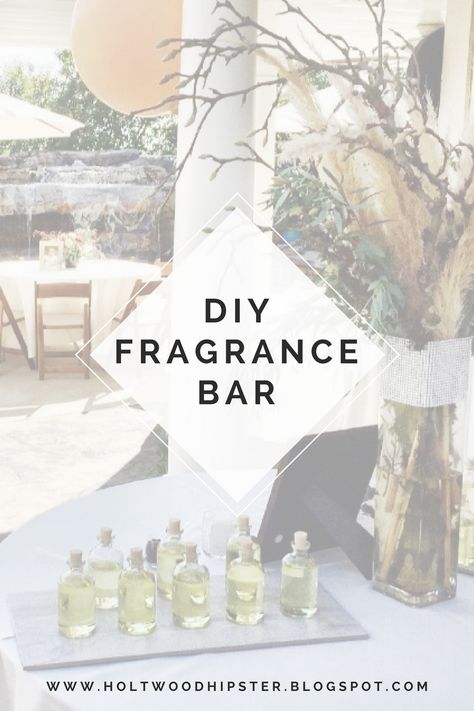 DIY Fragrance Bar by Holtwood Hipster Fragrance Bar, Perfume Bar, Candle Workshop, Diy Fragrance, Bohemian Bridal Shower, Diy Scent, Fragrance Oil Blends, Scent Bars, Oil Bar