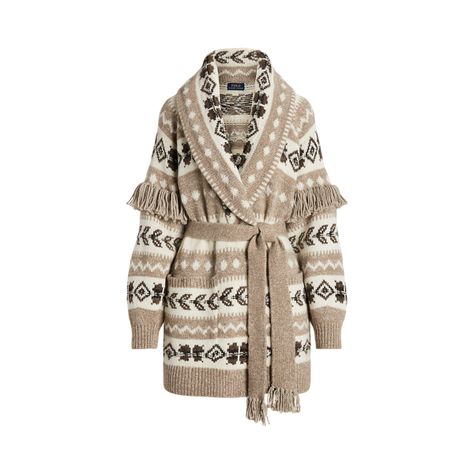 Geo-Motif Wool-Blend Shawl Cardigan for Women | Ralph Lauren® UK