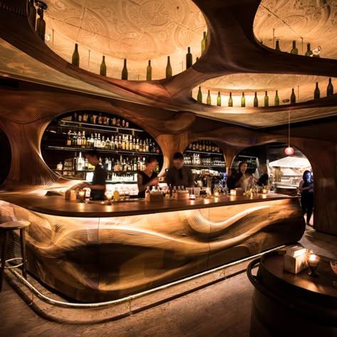 Bar Raval | Partisans Bar Design Restaurant Lounge, Roaring Twenties Party, Bar Counter Design, Lighting Architecture, Architecture Art Nouveau, Home Bar Rooms, Nightclub Design, Restaurant Lounge, Counter Design