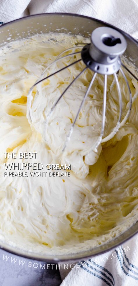 Best Homemade Whipped Cream, Best Whipped Cream, Sturdy Whipped Cream Frosting, Homemade Cool Whip, Stabilized Whipped Cream Frosting, Pudding Frosting, Whipped Cream Icing, Homemade Whipped Cream Recipe, Whipped Cream Recipe