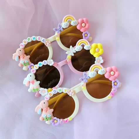 🐥 Easter Cheeky Bunny Set 🐇 Are you looking for something new to fill in your little one's Easter Baskets? Our Easter range are available online ✨️ #easter #easterbasket #customsunglasses #sunglasses #personalised #sunnies #scarlettandsisters Kawaii Hair Accessories, Kawaii Hair, Custom Sunglasses, Kawaii Hairstyles, Looking For Something, Polymer Clay Crafts, Easter Baskets, Clay Crafts, Something New