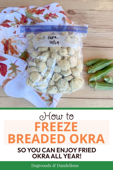 When you grow your own okra you likely want to preserve okra for later. And one of the most loved ways to cook okra is by frying. This post explains how to bread okra and freeze it so you can enjoy fried okra all winter long. Freezing Okra How To, Fried Frozen Okra, Breaded Okra, Cook Okra, Slow Cooker Apple Butter, Fried Okra, Freezing Apples, Homegrown Food, Slow Cooker Apples