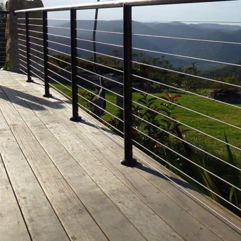 Balustrade Ideas Outdoor, External Balustrade, Rope Balustrade, Balcony Balustrade, Verandah Ideas, Bungalow Garden, Wire Balustrade, Stainless Steel Balustrade, Balustrade Design