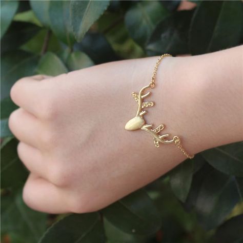 Reindeer cornu-cervi antler deer horn bracelet, Cute elk deer charm pendant bracelet jewelry gift Horn Bracelet, Bracelet Cute, Deer Horn, Fantasy Props, Pendant Bracelet, Bracelet Jewelry, Antlers, Infinity Bracelet, Jewelry Gift