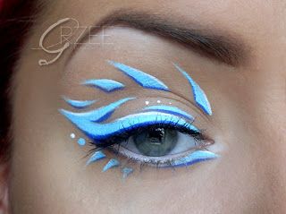 Water Makeup Looks, Mystical Makeup, Makeup Carnaval, Air Makeup, Avatar Makeup, Intense Makeup, Wind Surfing, Make Carnaval, Carnival Makeup