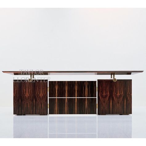 MACASSAR EBONY DESK | TAYLOR LLORENTE FURNITURE Macassar Ebony, Glass Desk, Executive Office, Ebony Wood, Brass Fittings, Wood Desk, Architectural Design, Table Furniture, Architecture Design