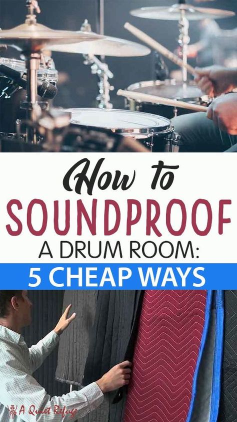 Your child likes to play the drum. But the noise comes out from the drum room is quite annoying? Find out five cheap ways of soundproof a drum room. Soundproof Drum Room, Drum Practice Room, Soundproof Music Room, Sound Proofing A Music Room, Basement Drum Room, Drum Bedroom Ideas, Ideas For Music Room, Diy Soundproofing Room, Drum Room Soundproof