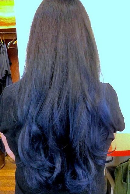 dark blue ombre hair | Flickr - Photo Sharing! doing this with red this weekend i think!! time for something new! Kid Haircuts, Hair Dye Tips, Hair Tricks, Blue Ombre Hair, Blue Highlights, Fun Hair, Ombré Hair, Hair Color Blue, Colorful Hair