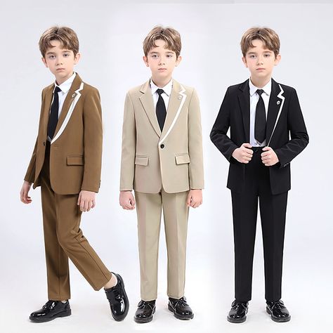 Suit for Boys Casual Fashion Blazer Pants Children Sets Piano Hosts Speech Wedding School Teenage Kids Clothes 10 12 13 14 Years - AliExpress 1501 Suits For Teenage Boys, Speech Wedding, Suit For Boys, Boys Formal, Kids Blazers, Khaki Jacket, Tuxedo Dress