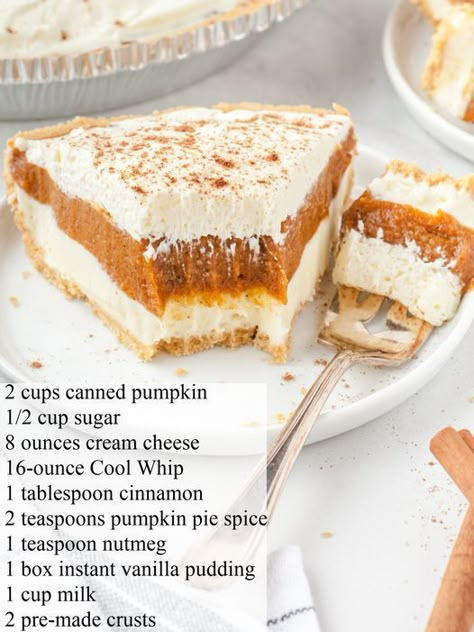 No Bake Pumpkin Pie, Pumpkin Pie Recipe, Easy Pie Recipes, Pumpkin Recipes Dessert, Pumpkin Pie Recipes, Thanksgiving Desserts, Pumpkin Dessert, Baked Pumpkin, Fall Desserts